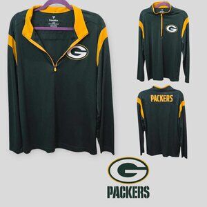 Fanatics Mens Green Bay Packers Defender Football Half Zip Long Sleeve Top Large